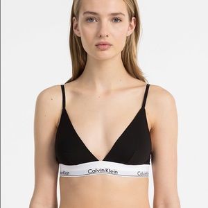 Black Calvin Klein triangle bralette